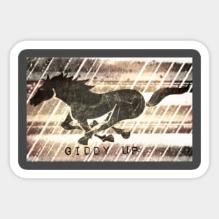 Giddy Up! Horse Racing Sticker